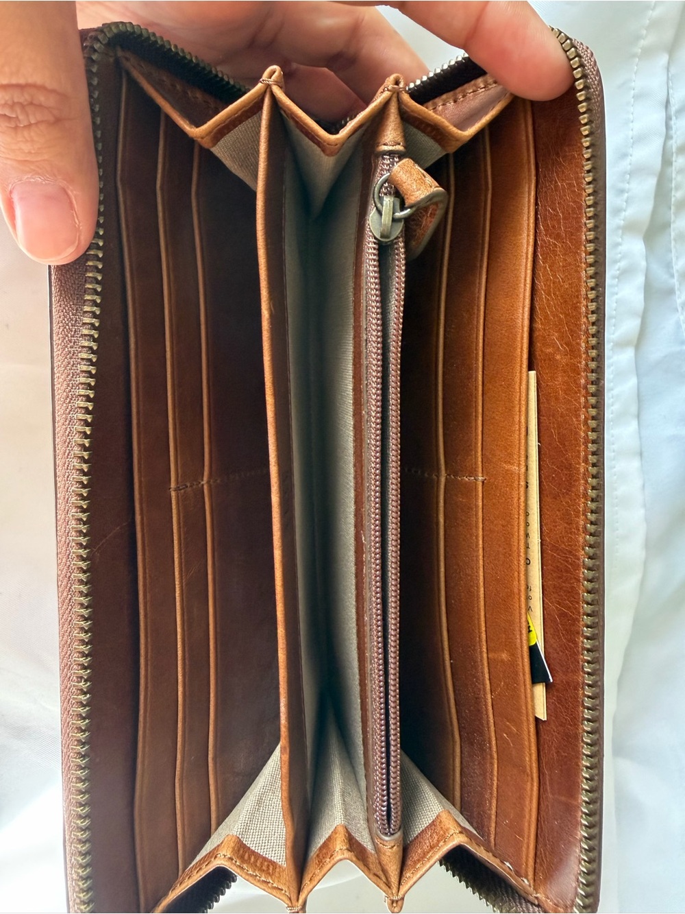 NWT Frye Melissa Zip wallet in cognac - Picture 3 of 5